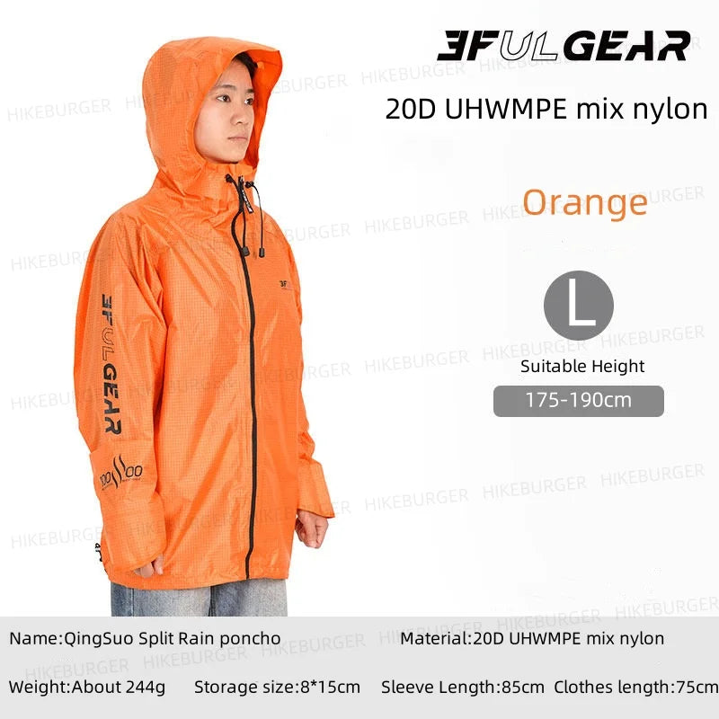 3F UL GEAR QingSuo Spilt Regenponcho - Ultraleicht