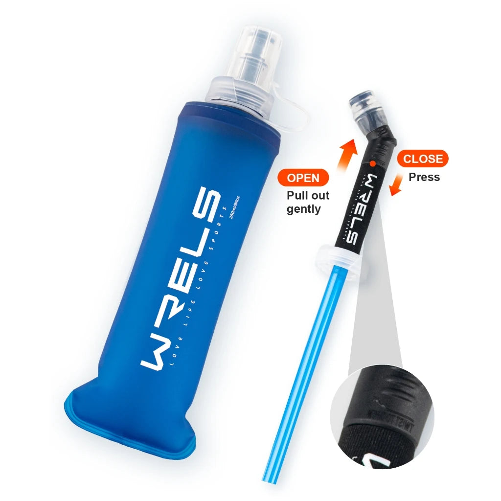 WRELS Faltbare Trinkflasche TPU BPA-frei für Outdoor-Sport