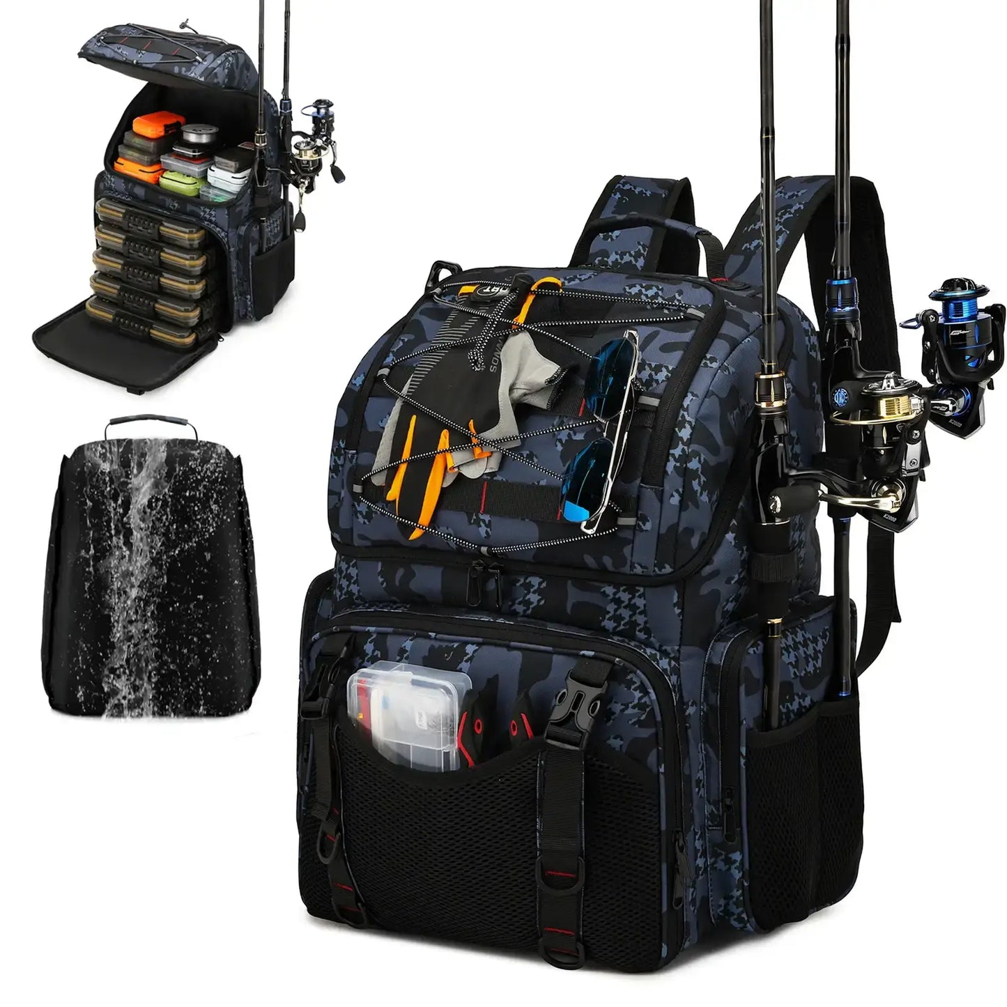 45L Angelrucksack mit Kühlfunktion und Regenhülle – clever-campen Camping & Outdoor Schweiz