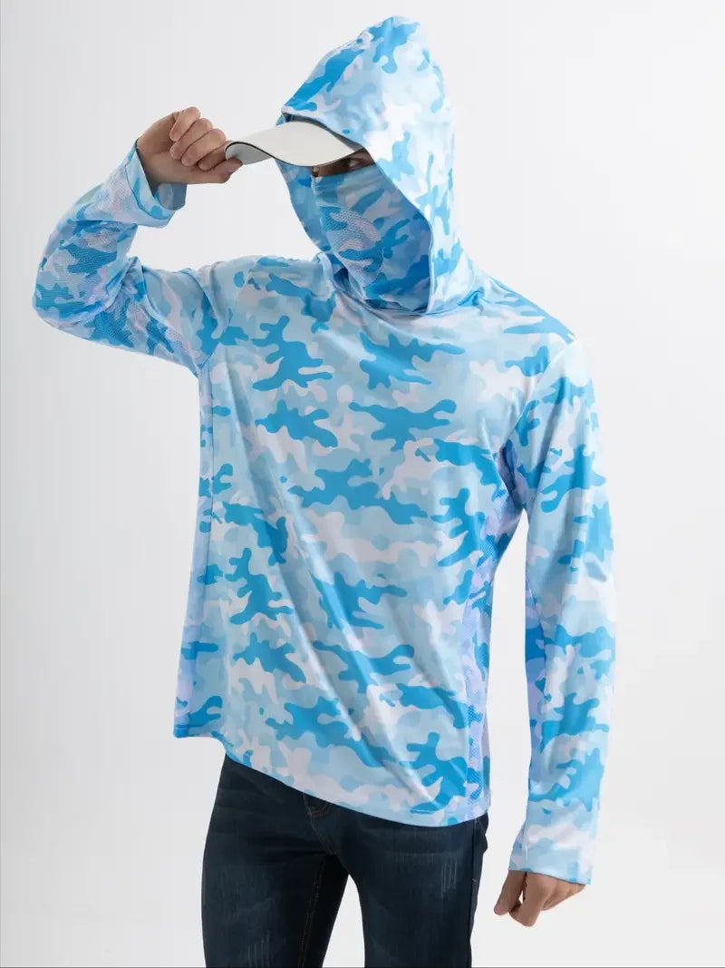 Herren Angler Hoodie mit UV-Schutz und Maske