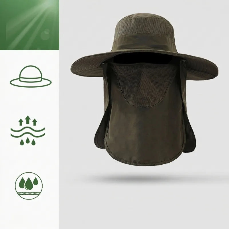 Outdoor Sonnenhut mit abnehmbarem Gesichtsschutz für Angler