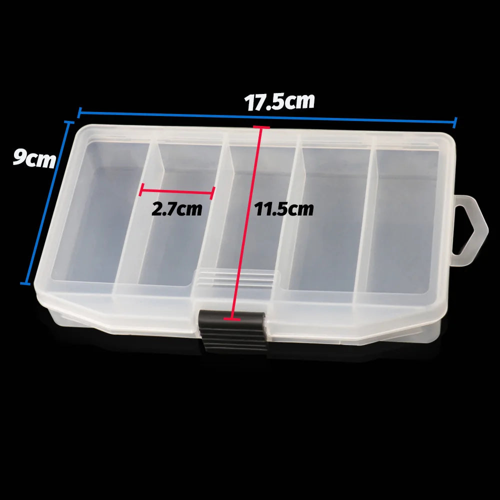 Praktische Angelbox mit 5 Fächern für Zubehör