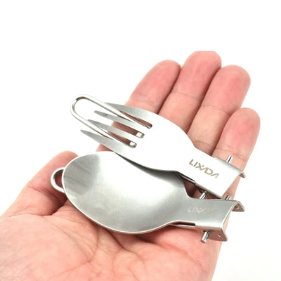 Titanium Spork Set mit langem Griff für Camping – faltbar – clever-campen Camping & Outdoor Schweiz