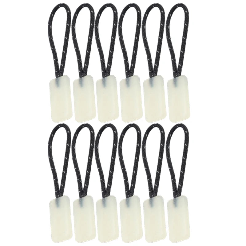 12er Set leuchtende Zipper Pulls für Zelte und Taschen