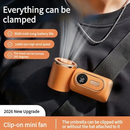 Tragbarer Handventilator mit Clip für Sonnenschirme – clever-campen Camping & Outdoor Schweiz