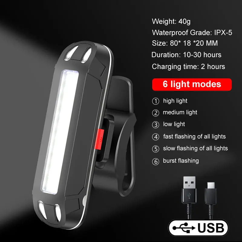 X-Tiger Rücklicht USB wiederaufladbar für Fahrräder