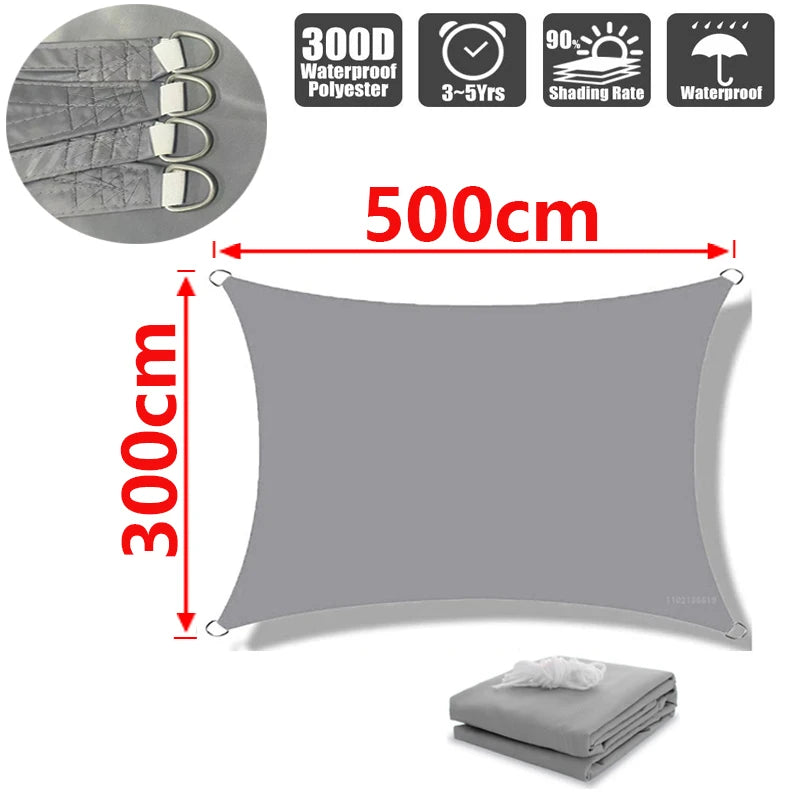 Wasserdichtes Sonnensegel aus 300D Polyester für UV-Schutz