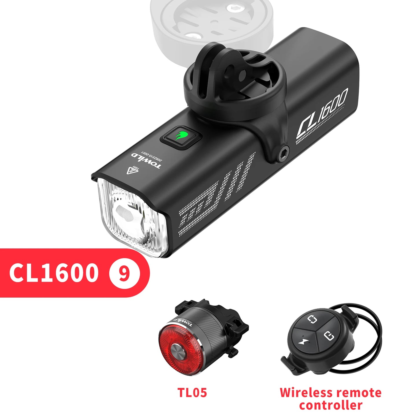 TOWILD CL1600 Fahrradlicht 5000mAh LED Aluminium IPX6
