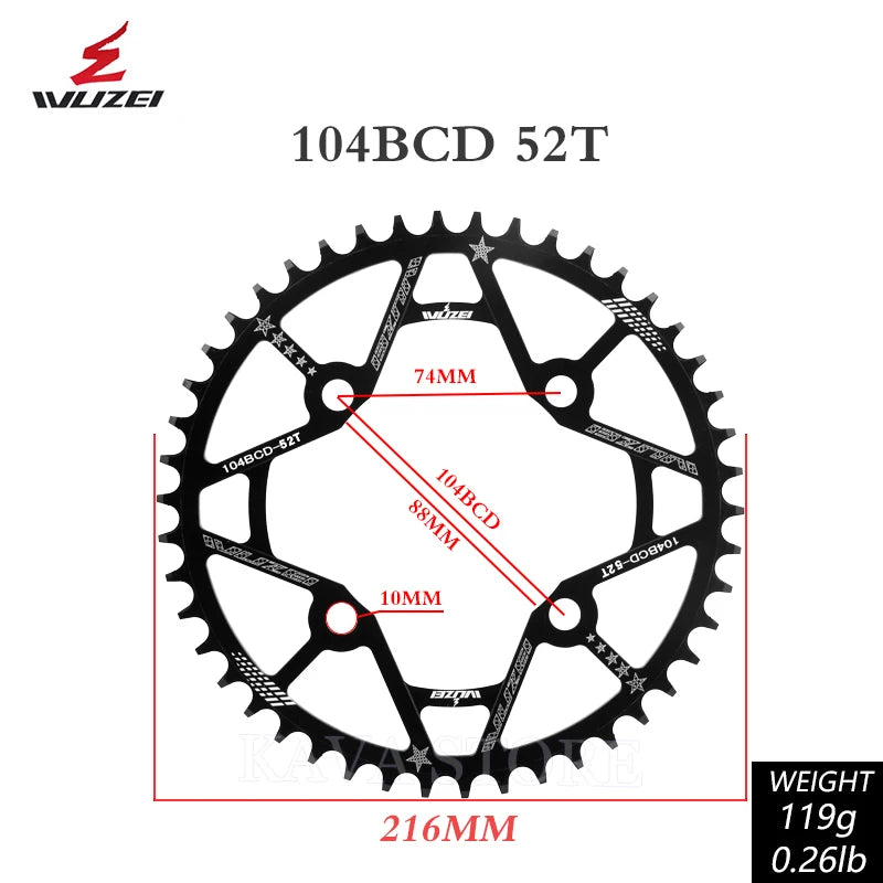 Wuzei 104BCD MTB Kettenblatt Narrow Wide 30-42T