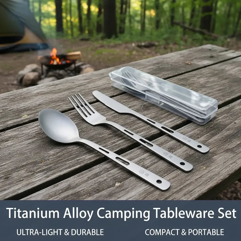 Leichtes Camping Besteckset aus Titanlegierung – clever-campen Camping & Outdoor Schweiz