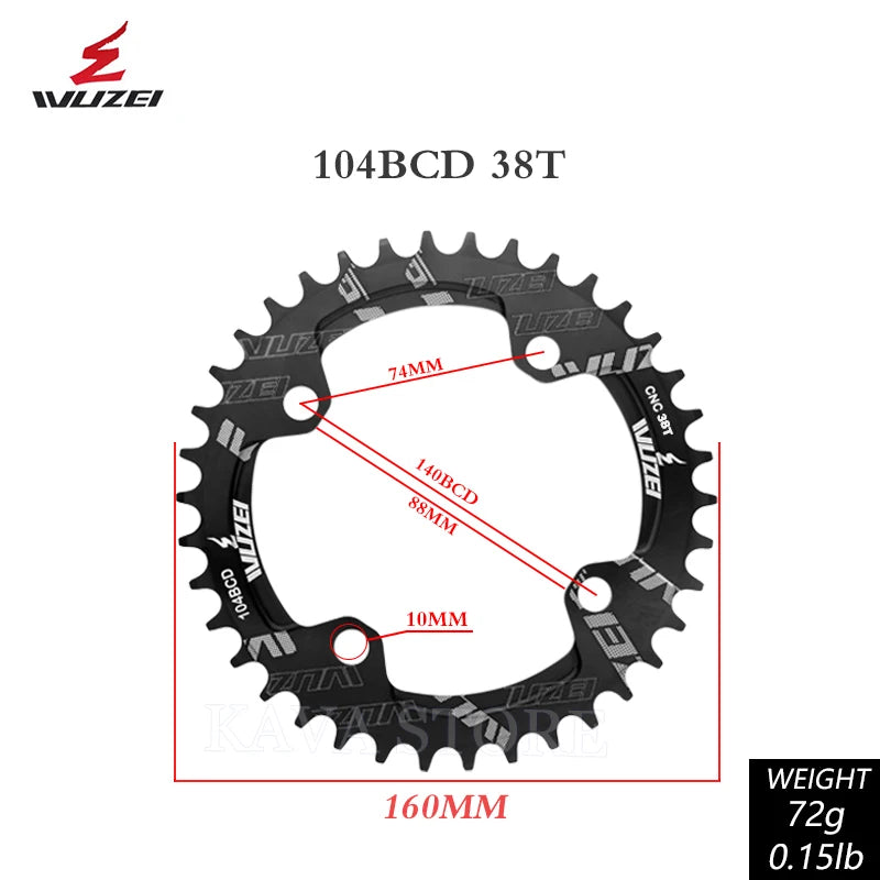 Wuzei 104BCD MTB Kettenblatt Narrow Wide 30-42T