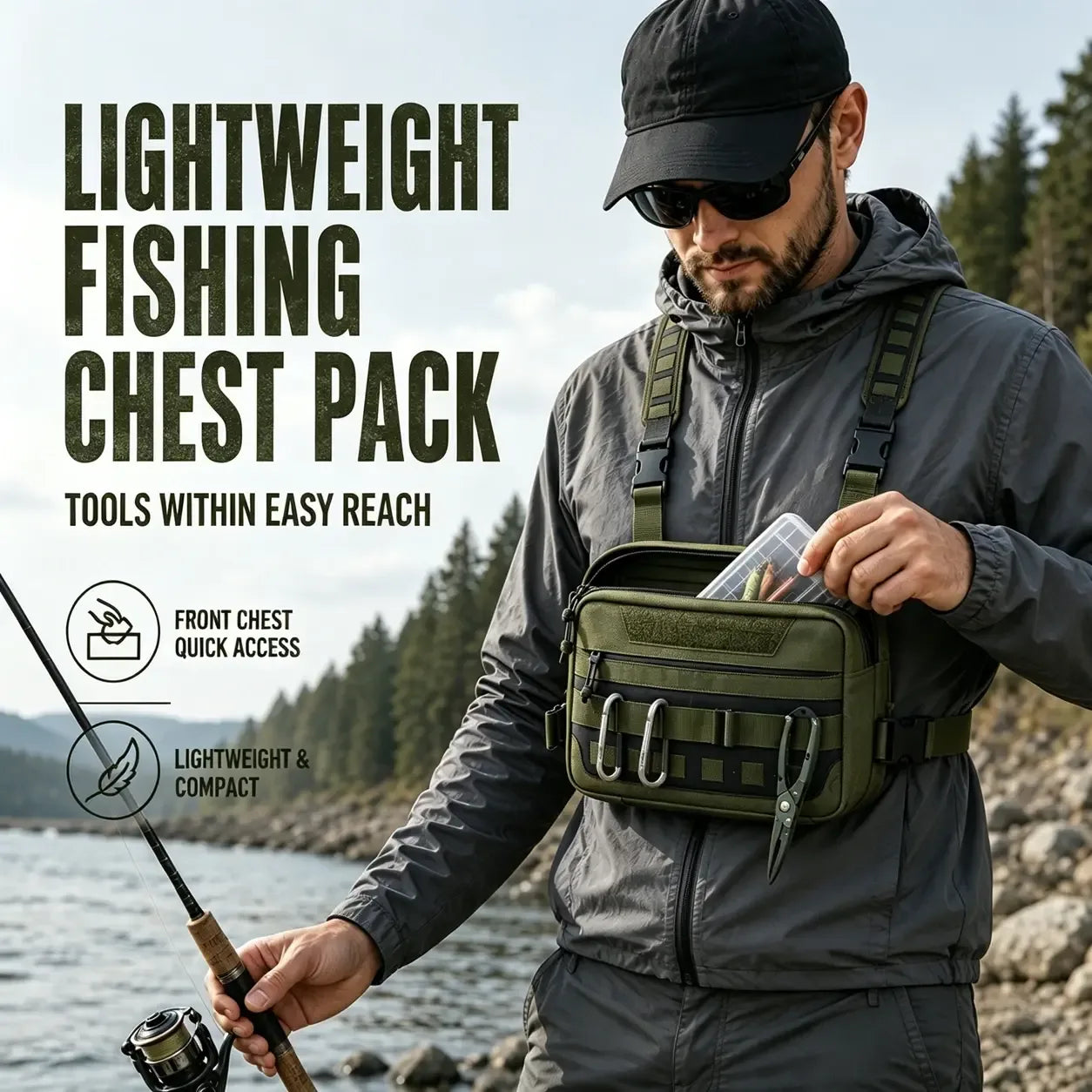 Leichte Angeltasche für schnellen Zugriff – clever-campen Camping & Outdoor Schweiz