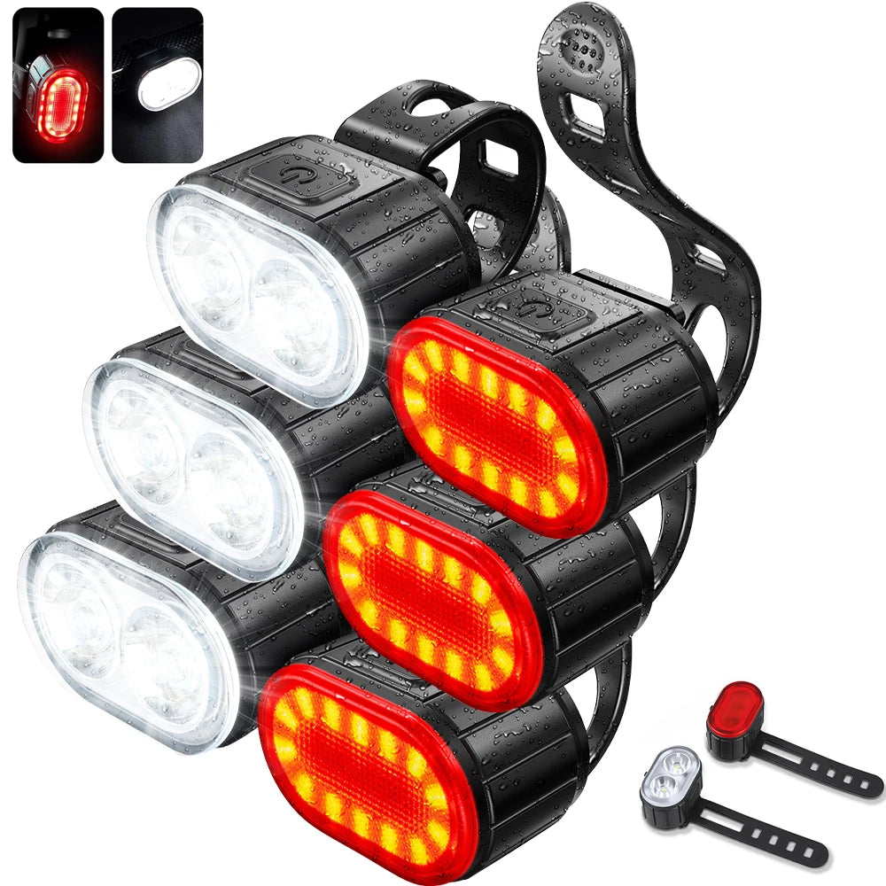 Wiederaufladbare Fahrradlichter Set für Vorder