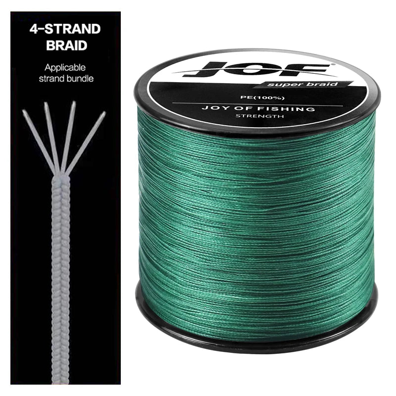 JOF 4-Strang Geflochtene Angelschnur 300M 10-82LB
