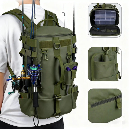 Multifunktionaler Angelrucksack mit Rutenhaltern – clever-campen Camping & Outdoor Schweiz