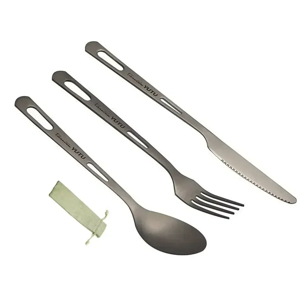 Ultraleichtes Titan Besteckset für Outdoor und Camping