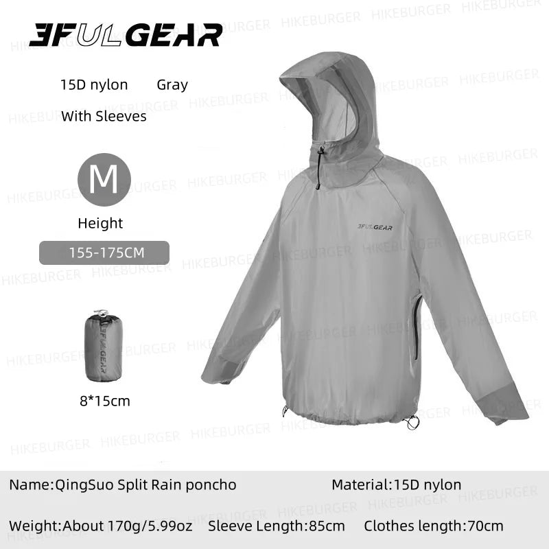 3F UL GEAR QingSuo Spilt Regenponcho - Ultraleicht