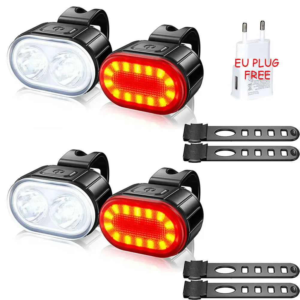 USB Wiederaufladbare Fahrradlichter - Wasserdicht & Sicher