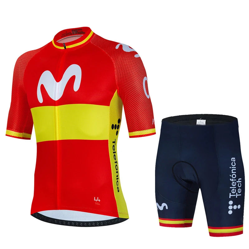 Movistar Fahrradtrikot Set Kurzarm Spanien Herren