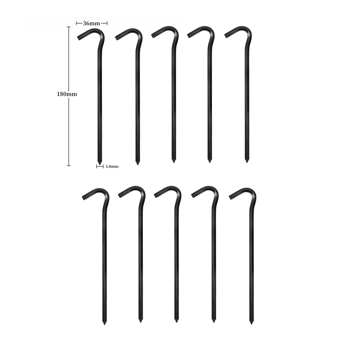 Leichte Zeltpflöcke aus Aluminium 18 cm für Camping