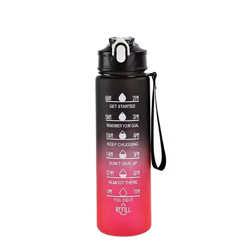 700ml Sport-Trinkflasche mit Strohhalm – Regenbogen-Farben