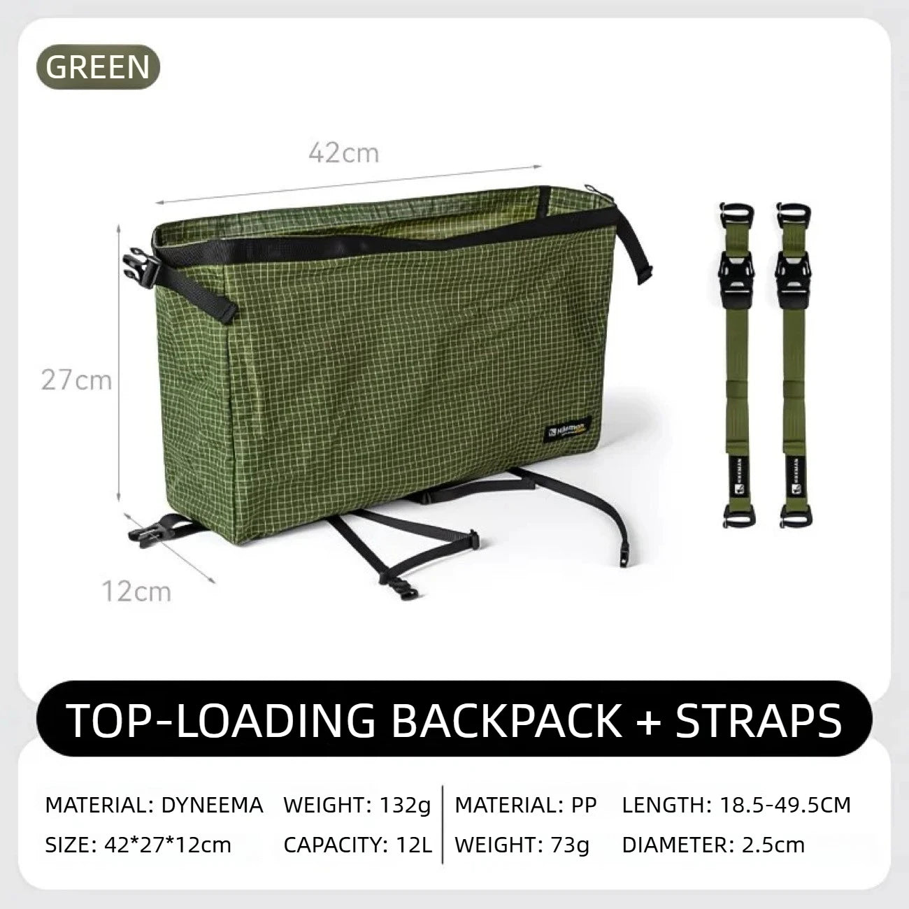 Ultraleichte Dyneema Top-Lid Tasche wasserdicht