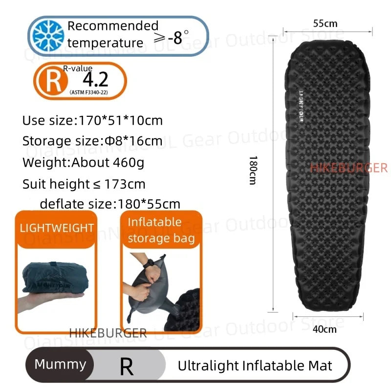 Leichte Camping Luftmatratze R-Wert 7.5 für Outdoor