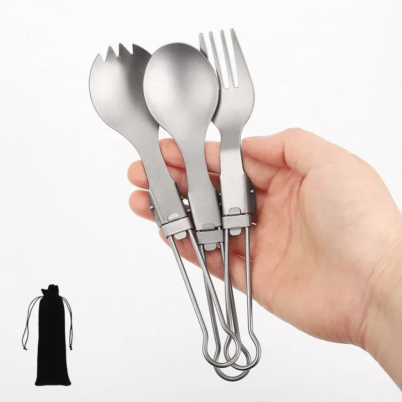 Titanium Faltbesteck Set für Camping und Outdoor – clever-campen Camping & Outdoor Schweiz