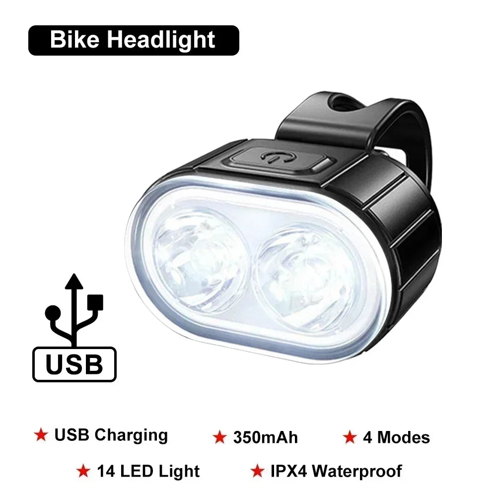 Wasserdichtes Fahrradlicht Set mit USB Aufladung