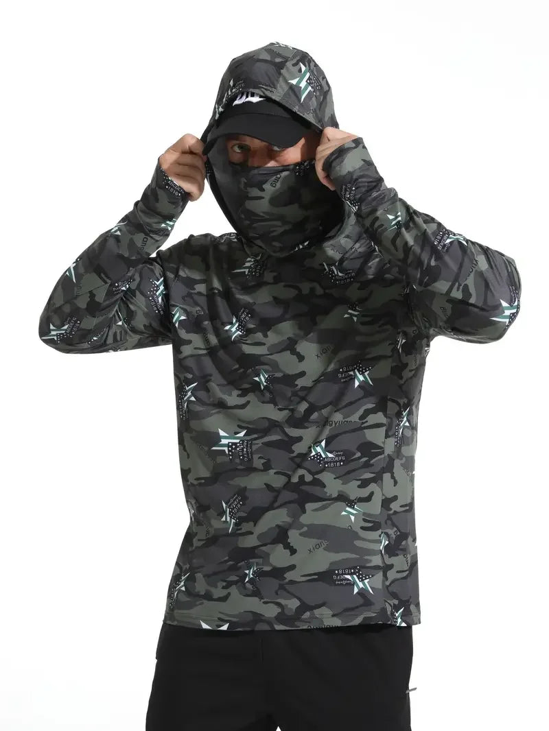 Herren Angler Hoodie mit UV-Schutz und Maske