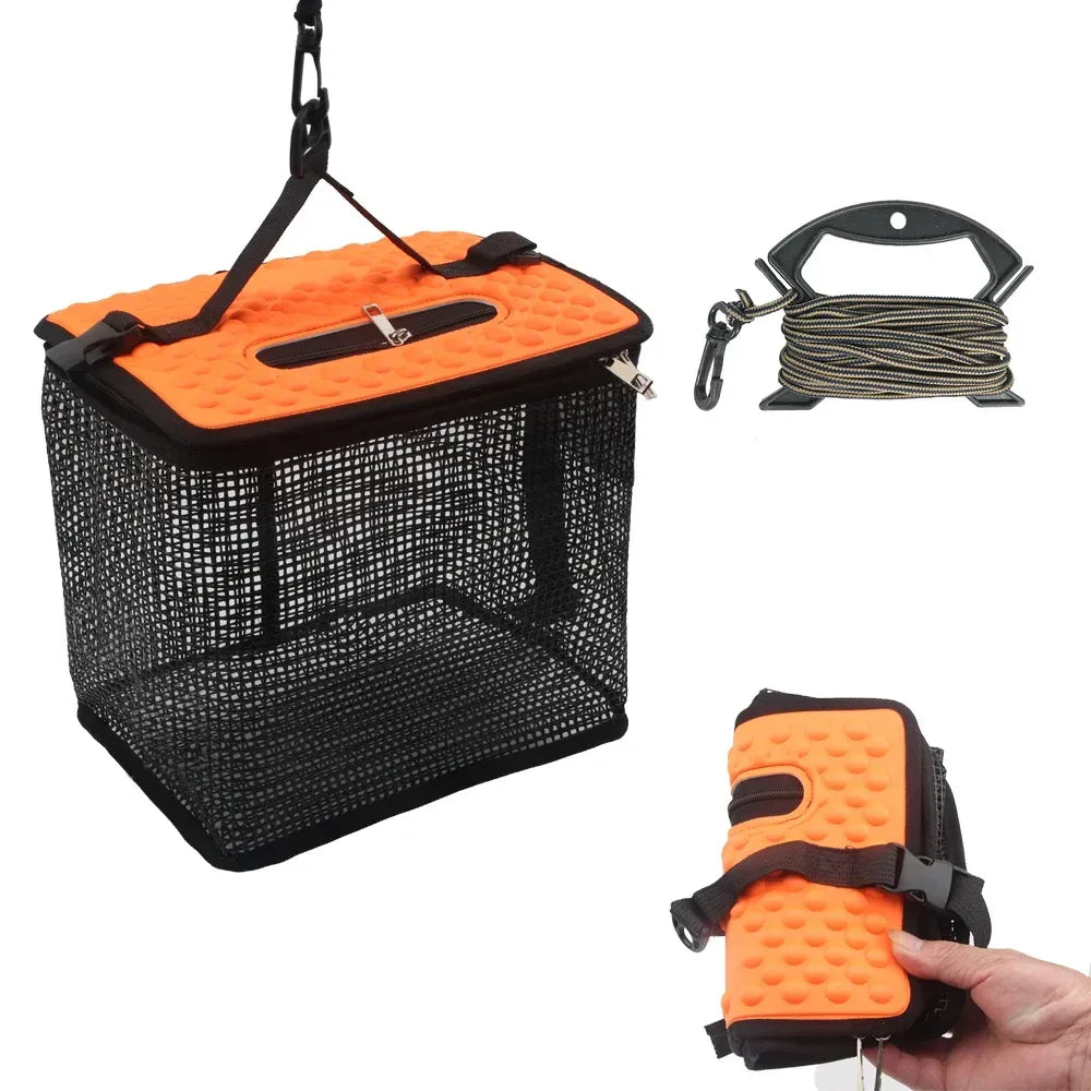 Faltbares Fischernetz mit Rahmen – Angeln – als Netztasche – clever-campen Camping & Outdoor Schweiz