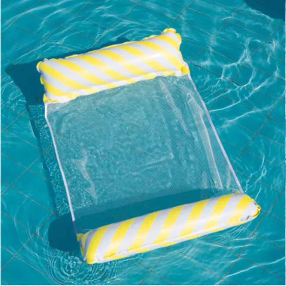 Aufblasbare Wasser-Hängematte gestreift – Faltbar für Pool