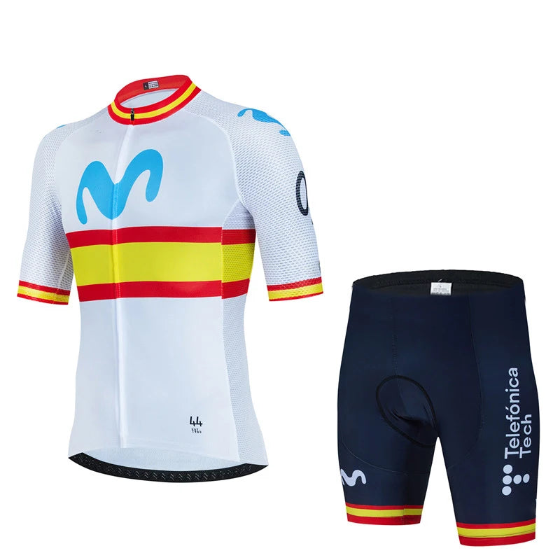 Movistar Fahrradtrikot Set Kurzarm Spanien Herren