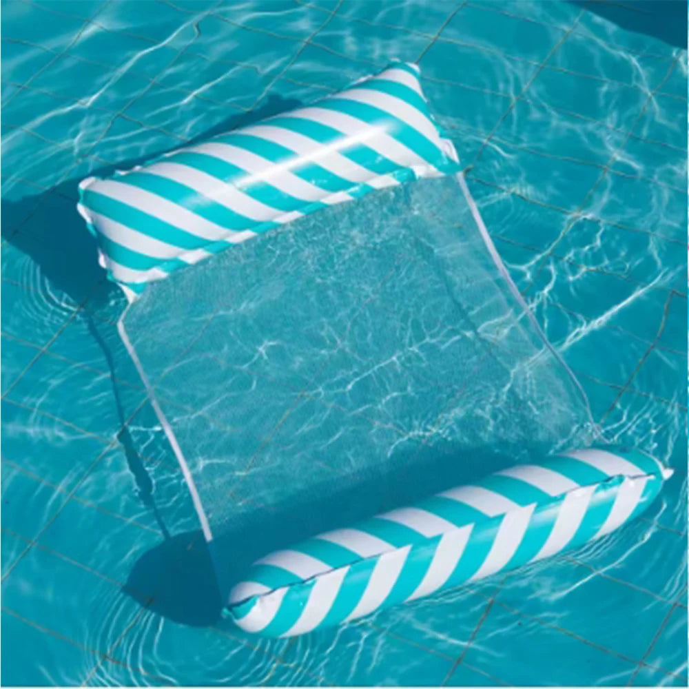Aufblasbare Wasser-Hängematte gestreift – Faltbar für Pool