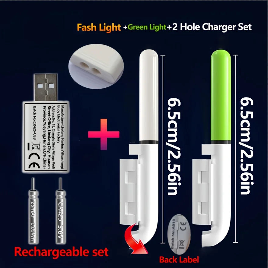 5-teiliges Angelset mit 2 Bissanzeigern und USB-Ladegerät