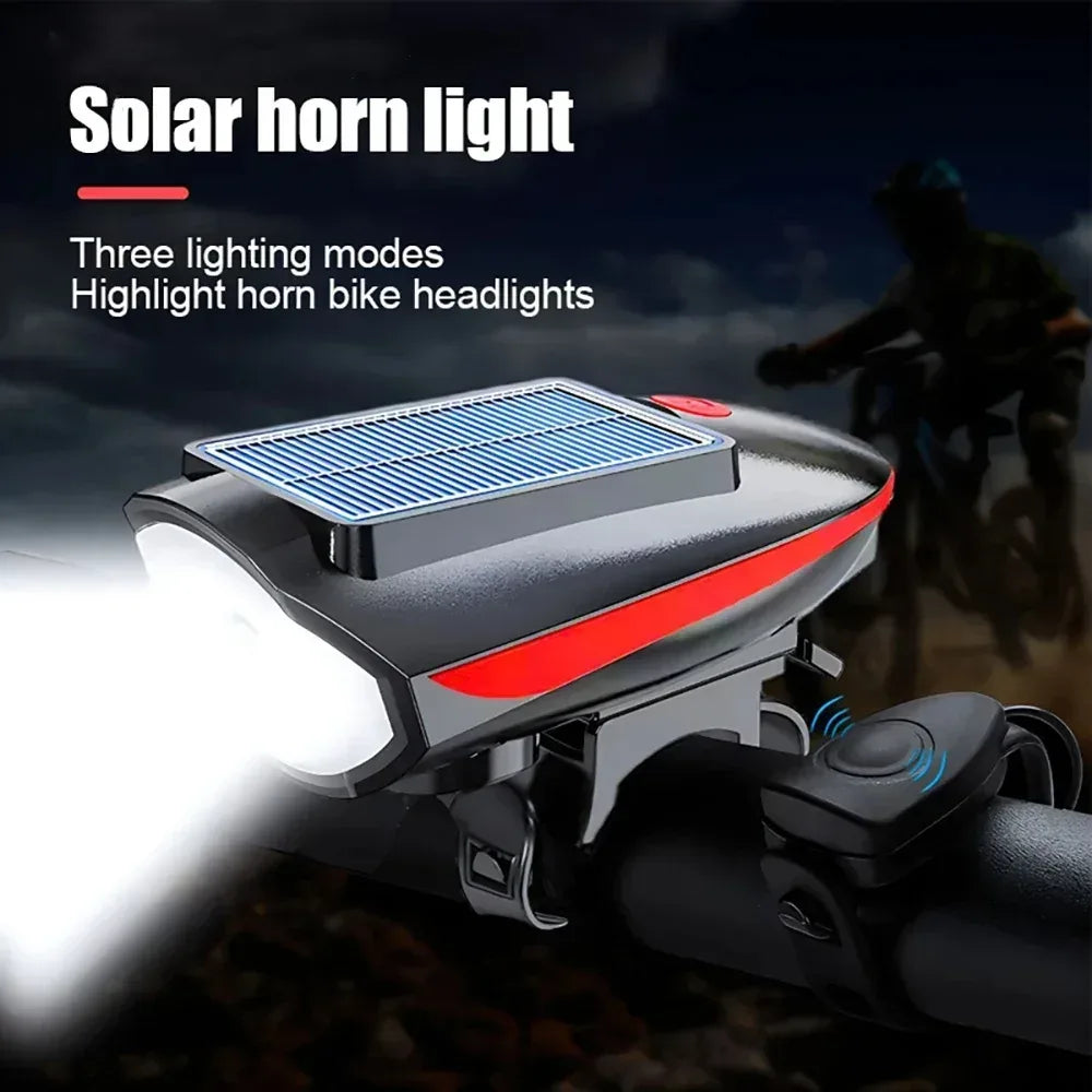 Solar Fahrradlicht mit Horn – LED Frontlampe für Bikes – clever-campen Camping & Outdoor Schweiz