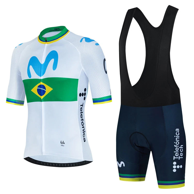 Movistar Fahrradtrikot Set Kurzarm Spanien Herren