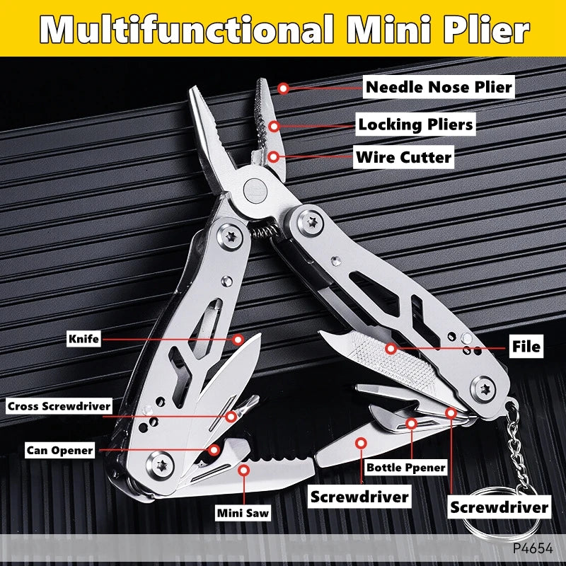Kompaktes Mini-Multitool mit Zange und Schraubendreher