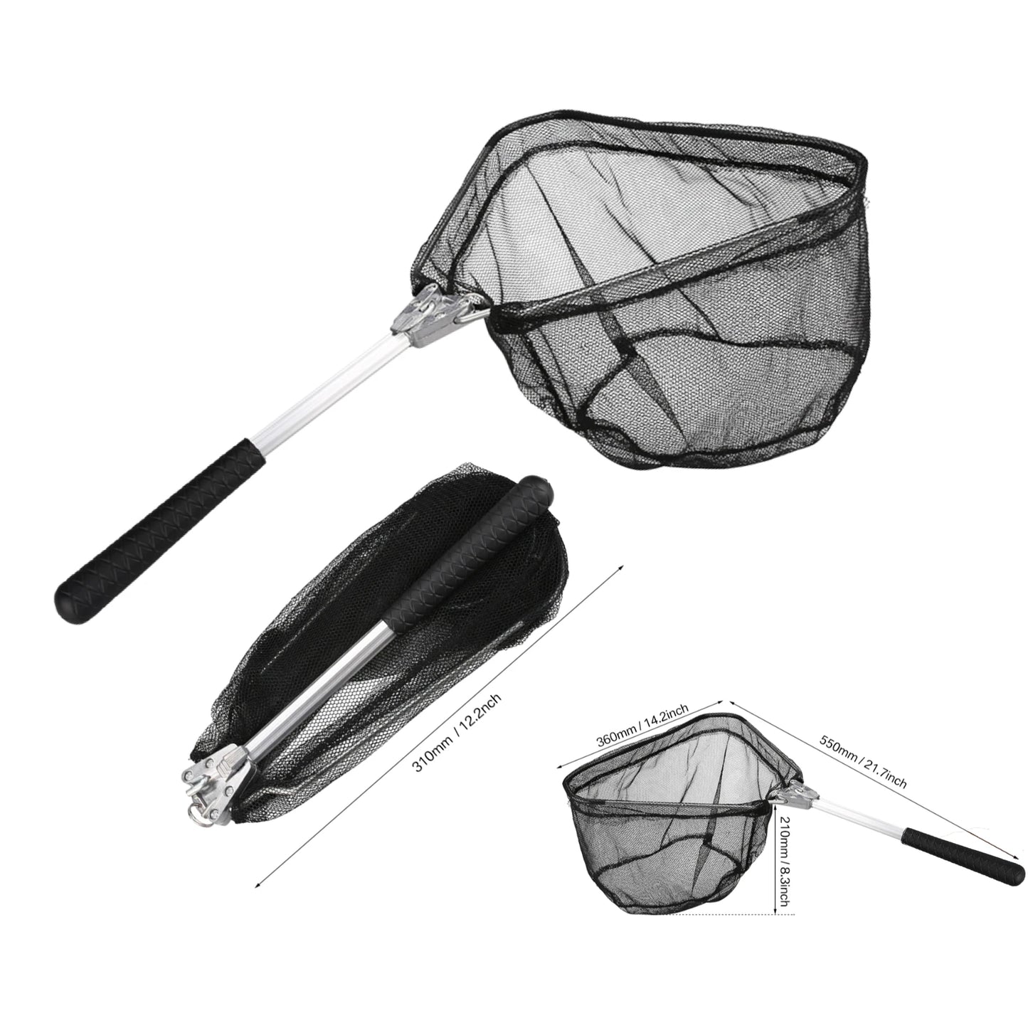 Teleskopisches Angelnetz 1.9m/1.5m/1.3m faltbar