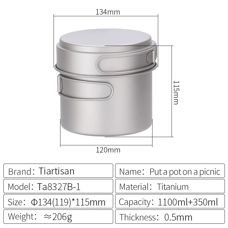 Tiartisan Titan Topf- & Pfannen-Set klappbar für Camping