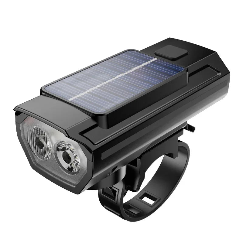 Solar Fahrradlicht mit Horn 120dB und USB-C Aufladung