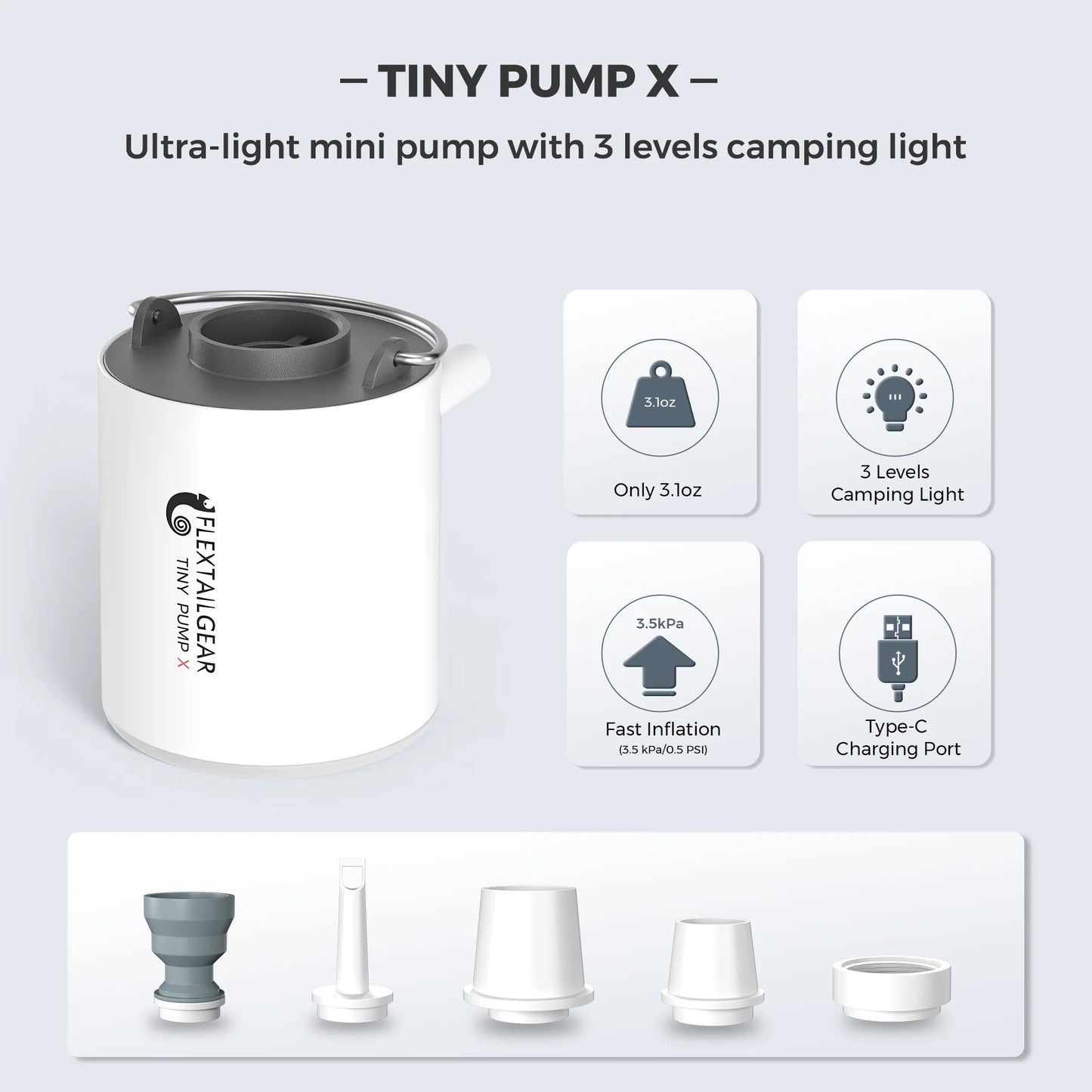 FLEXTAIL Tragbare Luftpumpe für Isomatten und Luftbetten