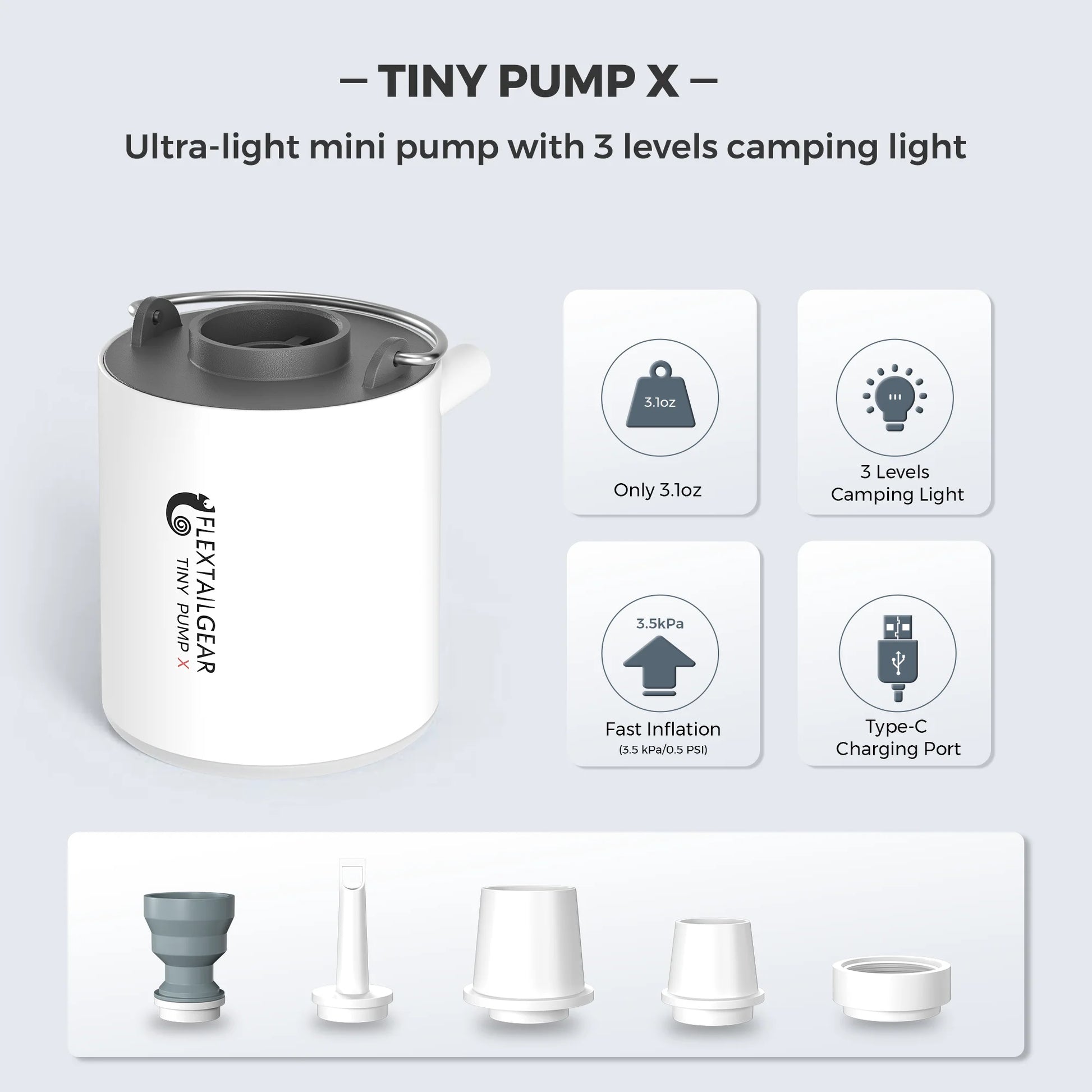 FLEXTAIL Tragbare Luftpumpe für Isomatten und Luftbetten