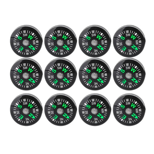Mini Kompass 20mm für Outdoor-Aktivitäten – 12er Set – clever-campen Camping & Outdoor Schweiz