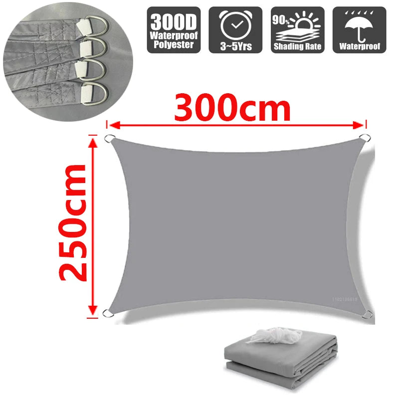 Wasserdichtes Sonnensegel aus 300D Polyester für UV-Schutz