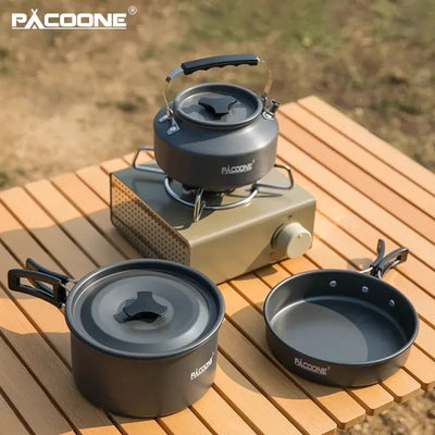 PACOONE Camping Kochgeschirr Set – Tragbares Kochset – clever-campen Camping & Outdoor Schweiz