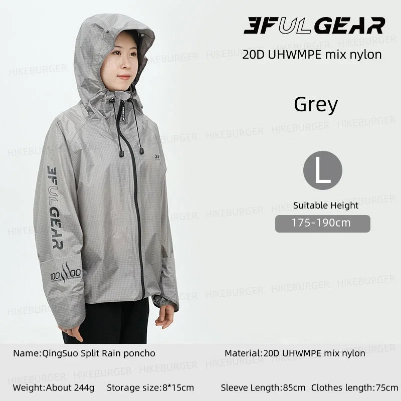 3F UL GEAR QingSuo Spilt Regenponcho - Ultraleicht