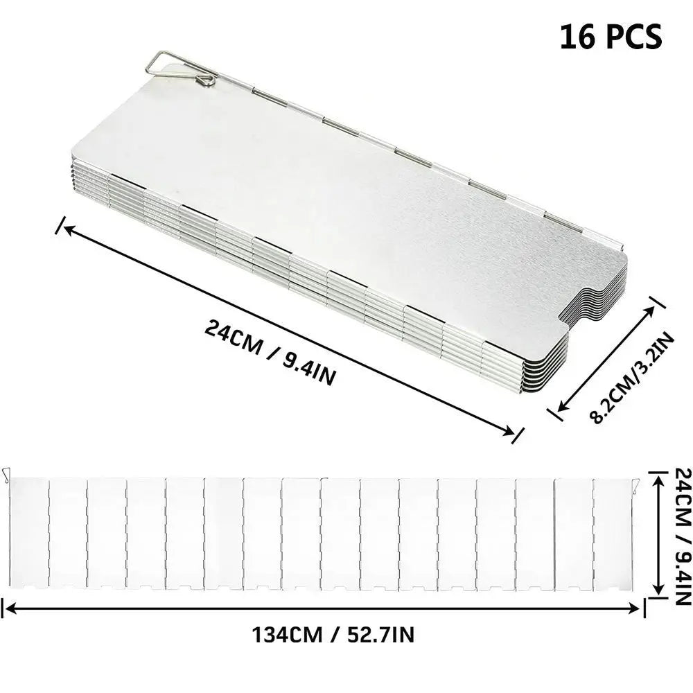 Windschutz für Campingkocher – 8-16 Platten