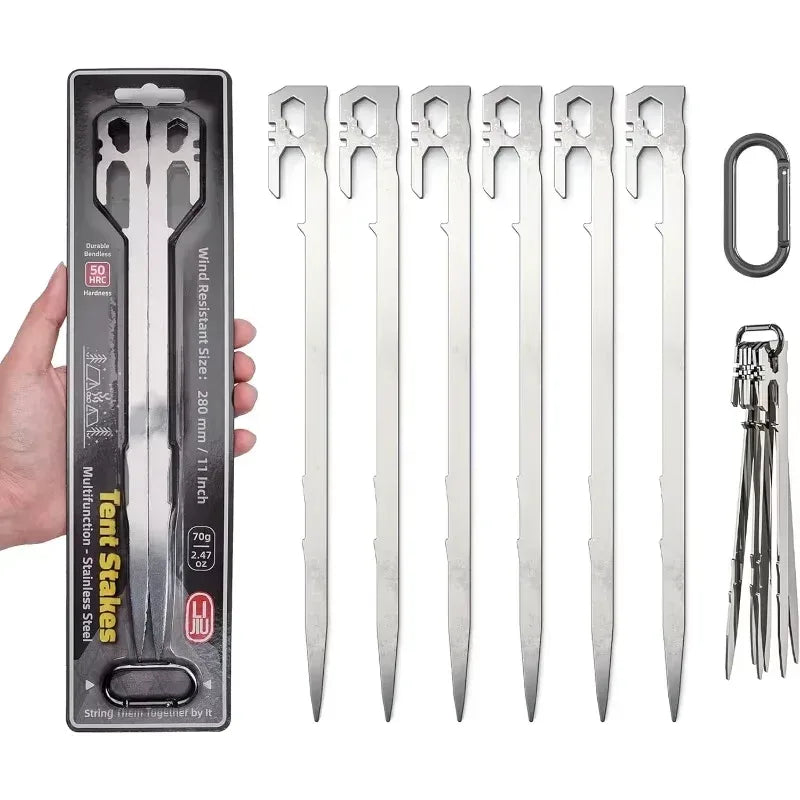 Zeltspitzen aus Edelstahl – 6er Set für Camping – clever-campen Camping & Outdoor Schweiz