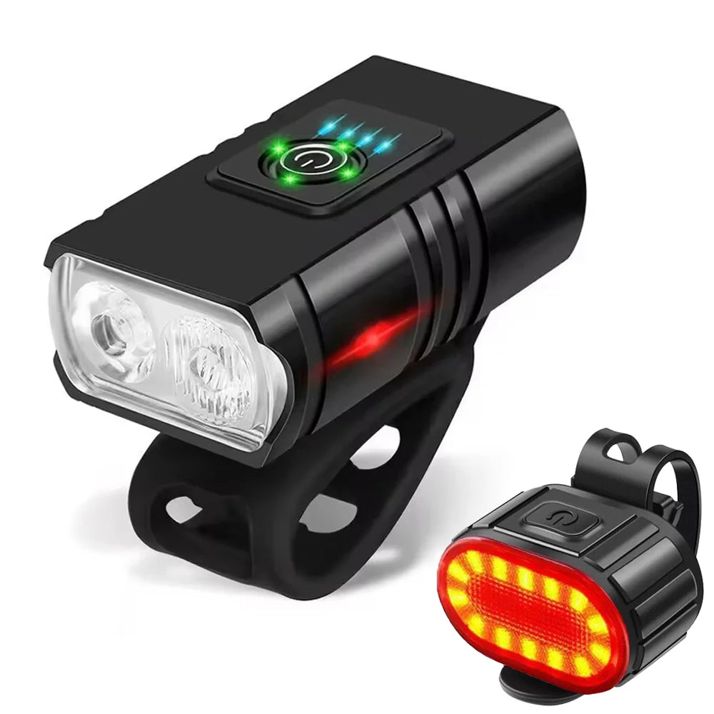 USB wiederaufladbare Fahrradlampe mit 2 LED Lichtern